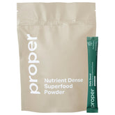Proper Greens Daily Boost container highlights convenient daily nutrition.