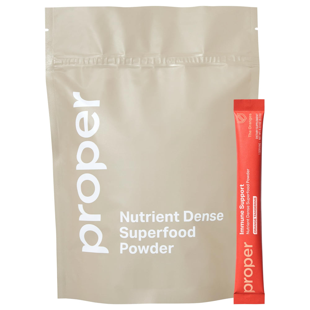 Proper Orange Tangerine immune powder jar ready for daily immune support