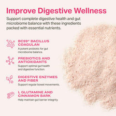 Proper The Pinks probiotic BC99 label highlights gut flora support.