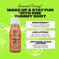 Proper Wild Peach Mango shot close-up reveals vivid tropical flavor.