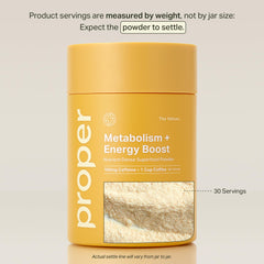 Proper Yellows energy scoop dispensing showing convenient daily serving
