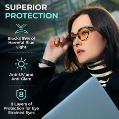 Prospek blue light blocking glasses women's style for comfortable all-day wear.