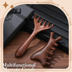 Prosuites sandalwood comb close-up texture highlights natural fragrance and smooth surface.