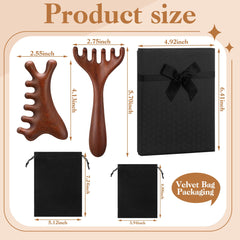 Prosuites wooden scalp massage tool side view shows ergonomic grip for comfortable use.