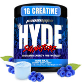PROSUPPS Mr HYDE blue razz tub energizes workouts with focused endurance.