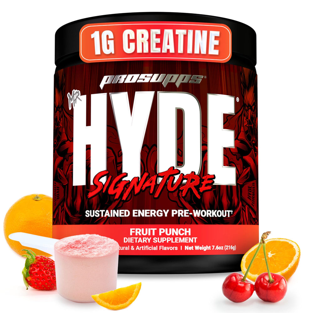 Prosupps Mr Hyde Signature bottle with Fruit Punch flavor for energized workouts.