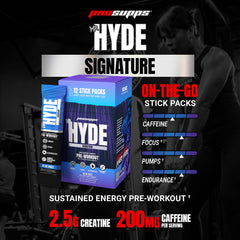 Open stick pack poured into water for quick pre-workout mix