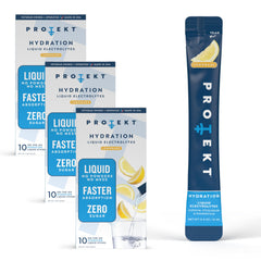 PROTEKT Electrolyte Packets Lemonade 30-pack, ready for fast hydration on the go.