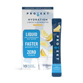 PROTEKT lemonade electrolyte packets on the front label for quick hydration