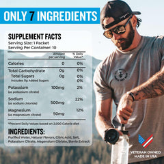 PROTEKT packets dissolving in water for quick, sugar-free hydration after activities