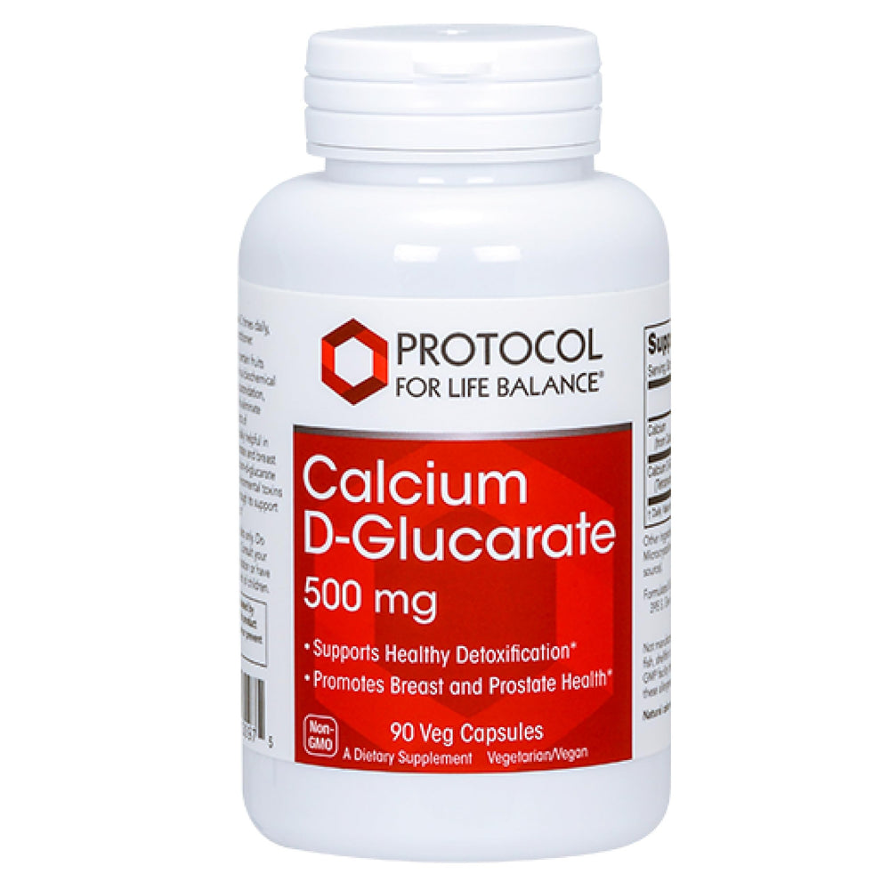 Protocol For Life Balance Calcium D-Glucarate bottle front highlighting detox support.