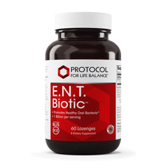 Protocol for Life Balance E.N.T. Biotic bottle front suggests daily oral health support