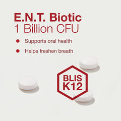 Protocol for Life Balance E.N.T. Biotic lozenge on table signals convenient daily use