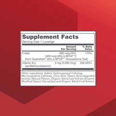 Protocol for Life Balance Methyl B12 label highlights vegan, kosher, halal certifications