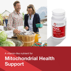PQQ Complex label highlights CoQ10 and B vitamins for vitality