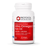 PROTOCOL FOR LIFE BALANCE Ultra Omega-3 bottle with softgels supports heart and nervous system health.