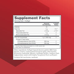 PROTOCOL FOR LIFE BALANCE Ultra Omega-3 softgels close-up, marine source EPA and DHA benefits.