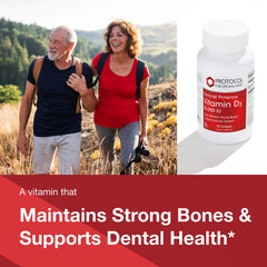 Close-up of Protocol For Life Balance Vitamin D3 50000 IU capsules for high-potency intake.