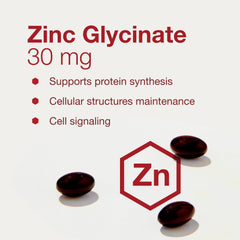 Protocol for Life Balance Zinc Glycinate 30mg softgels close-up