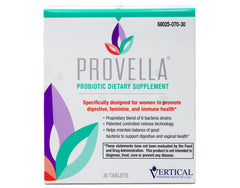 Provella bottle front view showing daily digestive balance for women