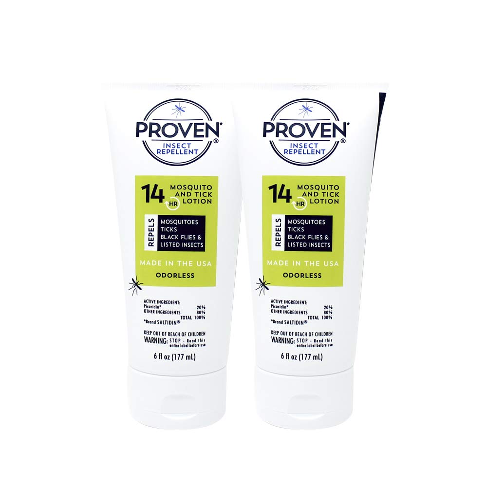 Proven loción repelente de insectos 6 oz sin olor, protección duradera para actividades al aire libre.