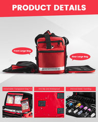 PTAHON medical bag features 360-degree reflective strips for high visibility.