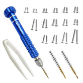 PTSLKHN repair kit with blue screwdriver for quick on-the-go eyewear fixes.