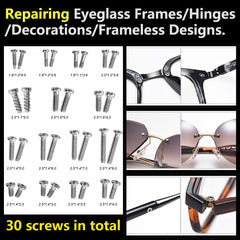 PTSLKHN tornillos repuesto 15 tipos para gafas