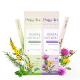 PUFFIAIR Inner Balance Duo Green Purple pen set shown for on the go daily balance