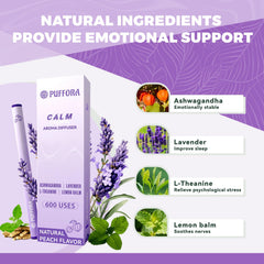 Puffora Herbal Diffuser Pen with ashwagandha blend promotes steady mood