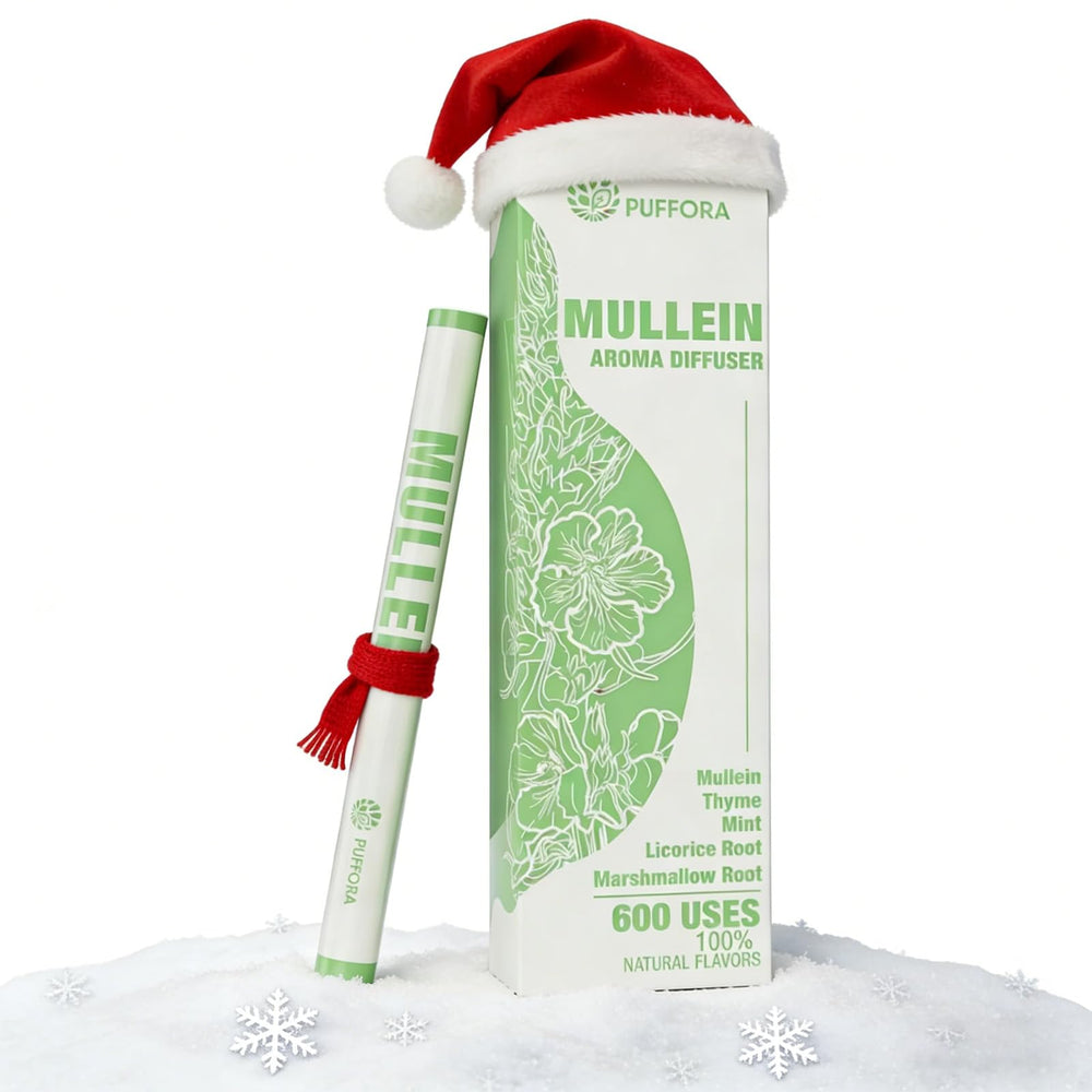 Puffora herbal diffuser pen front view showcases compact, portable design.