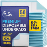 Pulp XXXL bed pad pack front view showing generous absorbency for overnight protection.
