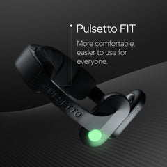 Pulsetto FIT during a calming session in a serene setting.