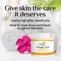 PURA 1st Wellness texture close-up shows non-greasy massage formula