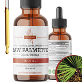 Pura Herba Saw Palmetto Tincture bottle close-up, alcohol-free extract for daily use.