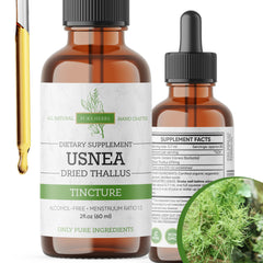 Pura Herba Usnea bottle pour for easy daily dosing