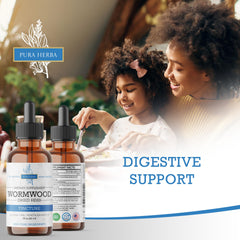 Pura Herba Wormwood Tincture dropper enables easy daily dosing and gentle cleansing.