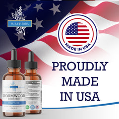 Pura Herba Wormwood Tincture use setup with water for convenient intake.