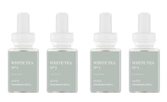 Pura White Tea No.1 refill pack ready for swap, delivering lasting aroma.