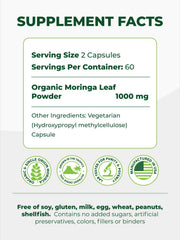 Pura Vida Moringa leaves powder reveals nutrient-dense greens.