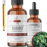 Pura Herba Kudzu root extract bottle front showing bottle and label with vegan, alcohol-free appeal