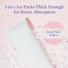 PurComfy 2-in-1 postpartum pads, individually wrapped, discreet on-the-go cooling and protection.
