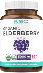 PURE CO Elderberry Capsule bottle pour supports daily immune wellness