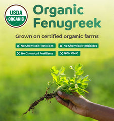 PURE CO fenugreek capsules pouring into a glass for easy daily routine