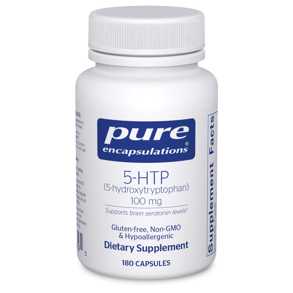 Pure Encapsulations 5-HTP 100mg bottle with clean label for daily use