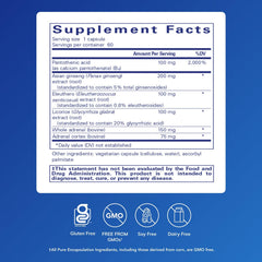 Pure Encapsulations ADR Formula label close-up highlighting hypoallergenic ingredients.