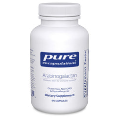 Pure Encapsulations Arabinogalactan bottle with capsules promoting immune support and digestive balance