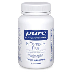 Pure Encapsulations B-Complex Plus bottle front view highlights nervous system support