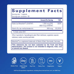 Pure Encapsulations B12 Folate capsules – easy to swallow for steady energy.
