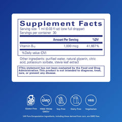 Pure Encapsulations B12 Liquid dropper for precise, easy dosing